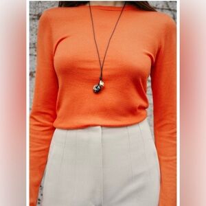 Zara Orange Long Sleeve Top